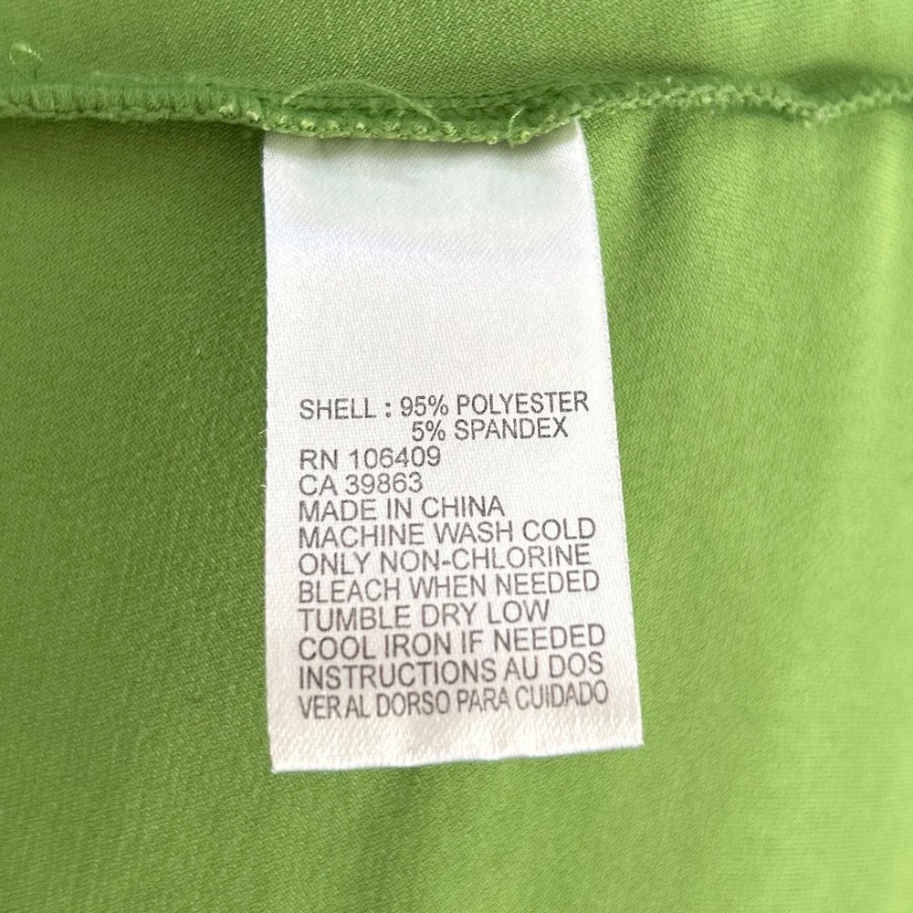 Tahari ASL Women’s Lime Chartreuse Green Sleeveless V-Neck Blouse Top Size L - Picture 6 of 10